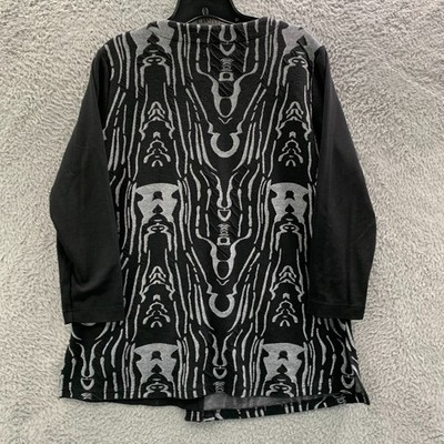 ALI MILES Blouse Womens Medium Top Black White