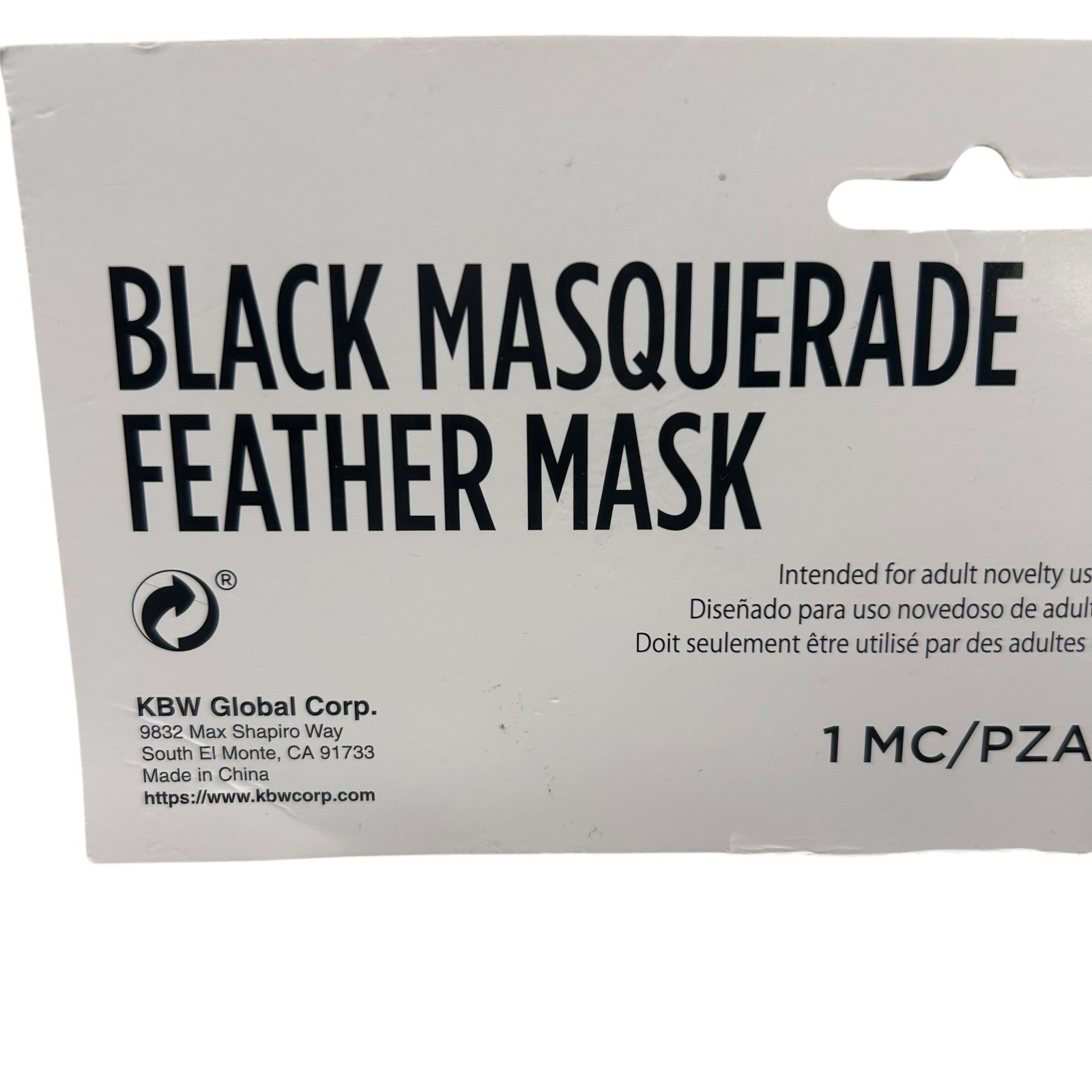 NEW Black Masquerade Feather Mask Costume Halloween Party Adult Novelty