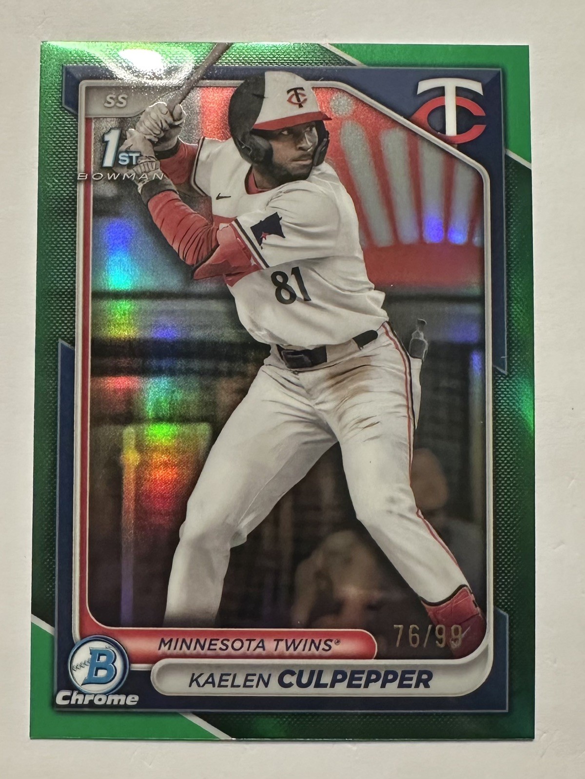 2024 Bowman Chrome Kaelen Culpepper True Green Refractor /99 BDC-98