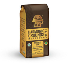 Dark Roast Mushroom Coffee Organic Ground Coffee with Functional Mushrooms L