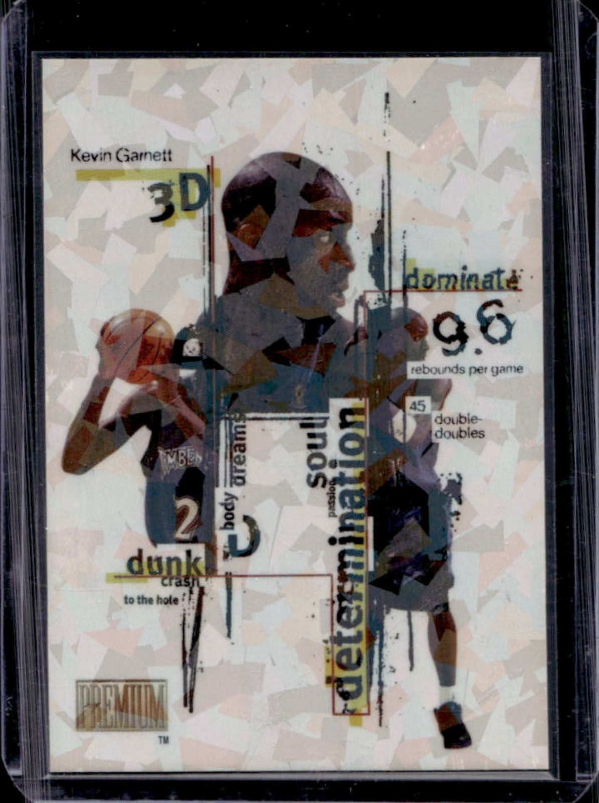 1998-99 Skybox x Premium Kevin Garnett 3D #10 DDD Timberwolves
