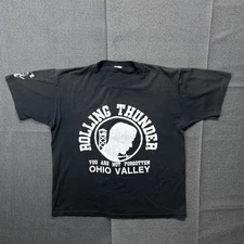 Vintage 1980s Rolling Thunder Ohio Valley POW Mia T Shirt Size Large USA Made