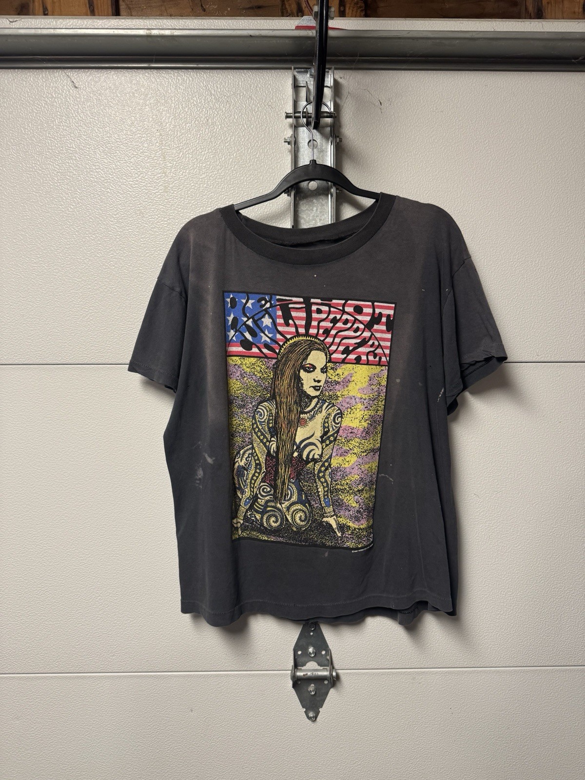 Vintage 1992 red hot chili peppers frank kozik t shirt black size large