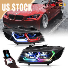 Pair Led Headlights For Bmw 3 Series E90 E91 2005-2012 Rgb Halogen Xenon To Led Pair Led Headlights For Bmw 3 Series E90 E91 2005-2012 Rgb Halogen Xenon To Led