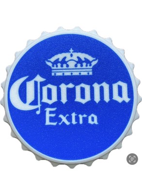 Deko Corona Extra Schild Aufsteller Logo Bier 16cm Kronkorken Mancave Bar