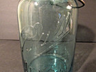 Vintage Blue Ball Ideal Mason Glass Qt Canning Jar Wire Bail Pat. July 14 1908 — photo 8
