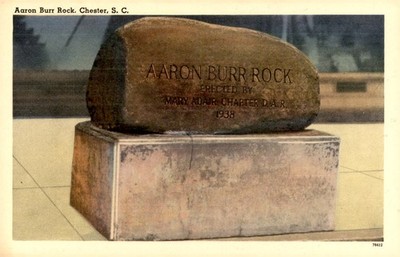 Aaron Burr Rock, Chester, SC, 1938 Postcard