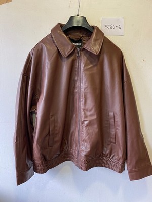 Centigrade @ Freemans Brown PU Leather Bomber Jacket UK 26 Plus (FJ86-6)
