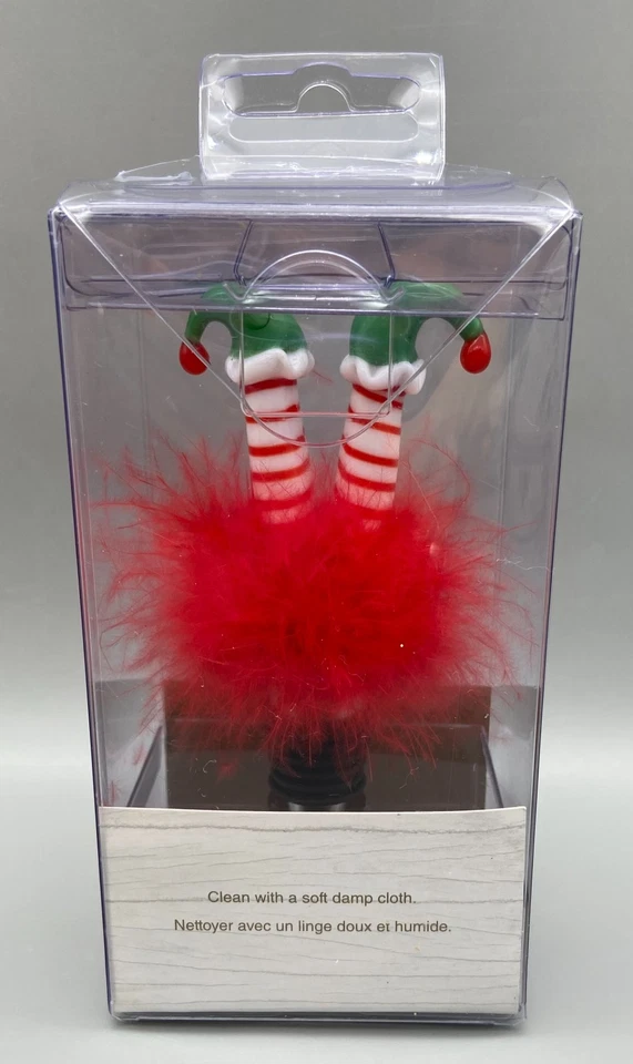 Lindo tapón de vino Pier 1 botella de elfo bocadillo temático de Navidad NUEVO Foto 4 de 4