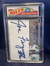 Joe Ferguson Autograph Cut W Vintage Card In Thick Case COA Buffalo Bills