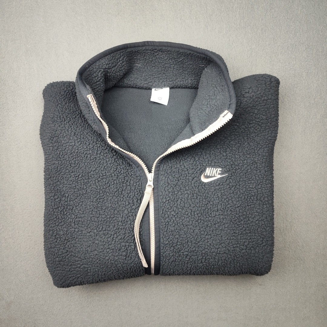 SACAI X NIKE Nike Track Jacket Uomo Extra Large Nero Sherpa Pile Full Zip Up Sport DD5021