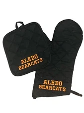 Aledo Bearcats Custom Pot Holder Oven Mitt Set Of 2, High School Colors