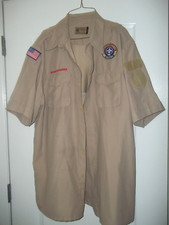 Vented Quick Dry Microfiber Poly Boy Scout BSA UNIFORM SHIRT Mens XL Xtra Large
