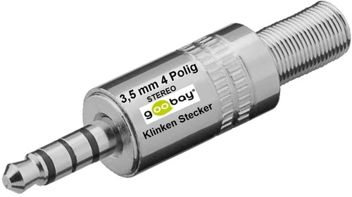 Goobay ® 3.5 mm jack plug full metal jack plug for soldering 4 pole