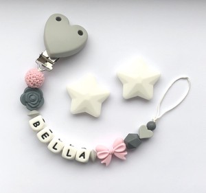 personalised silicone dummy clip
