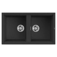Lavello Elleci Incasso Cucina Best 2 Vasche LGB45040NA 86x51 Nero