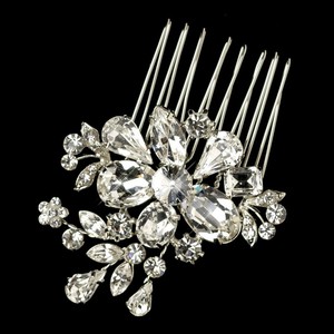 Wedding Hair Comb Silver Rhinestone Flower Design For Brides Ebay
