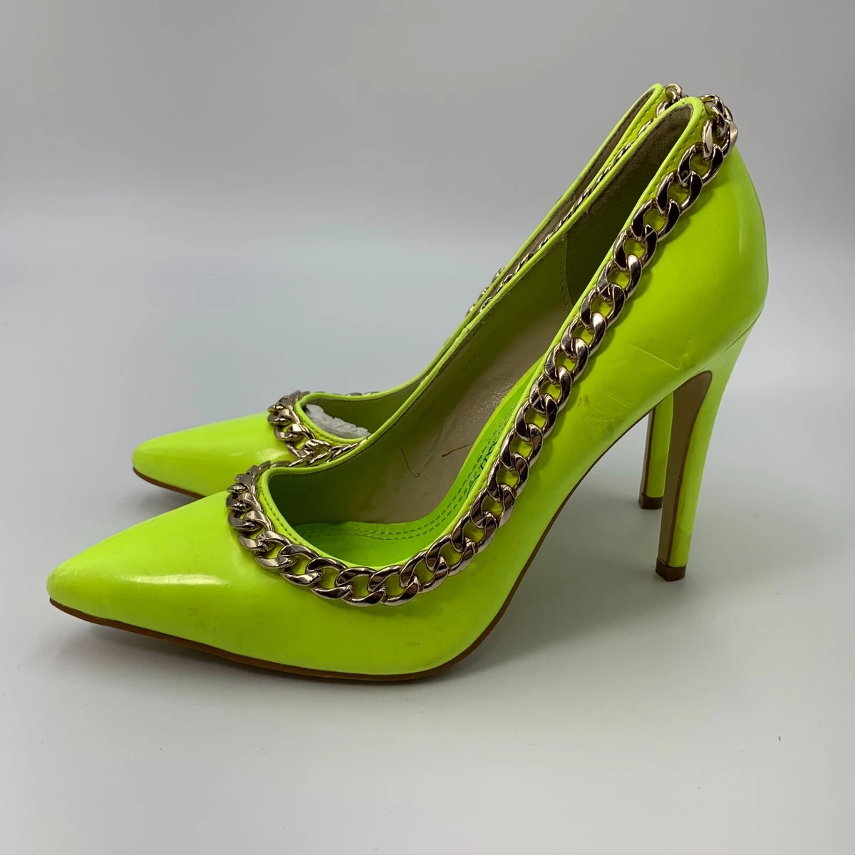 Classic suede high heels in green color with a stable heel - BRAVOMODA