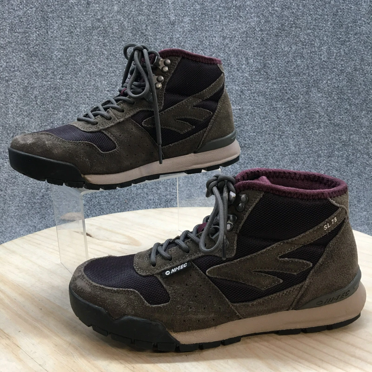 Hi Tec Hiking Boots Womens 8M Sierra Lite Mid Gray Suede Lace Up Round Toe 23171