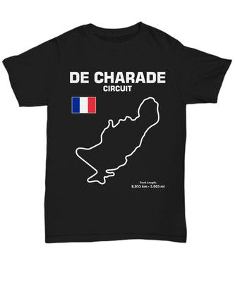 Track Outline Series De Charade Circuit France - Unisex Tee