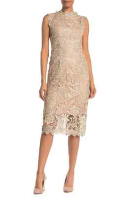 open lace back dress Dress the Population Women's Claudette Lace Sheath Midi Dress Dress,  Black/Nude, S at Amazon Women's Clothing store
