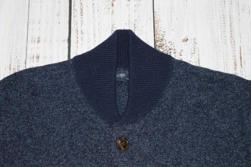 J CREW LARGE MENS LAMBSWOOL BOMBER NAVY 