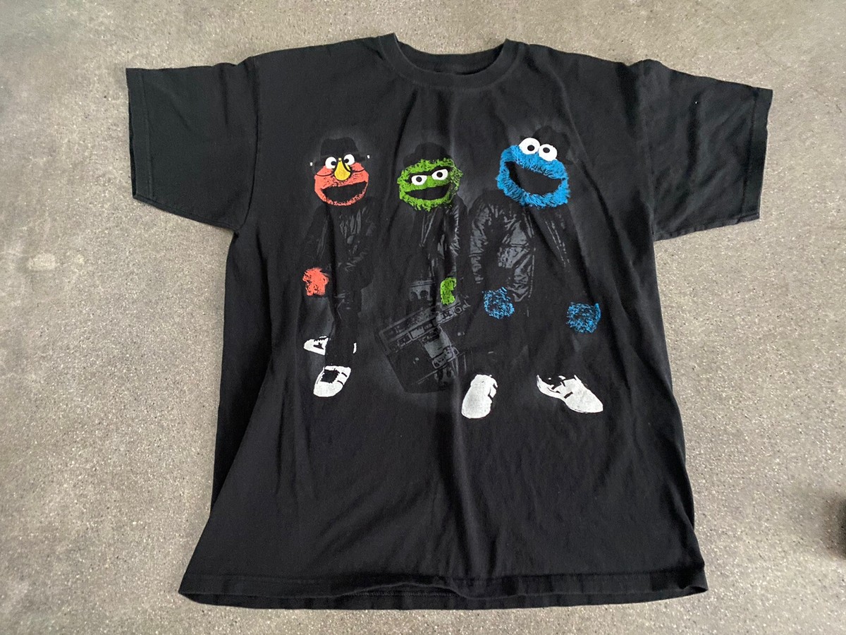 Vntg run DMC Sesame Street black t-shirt men's L