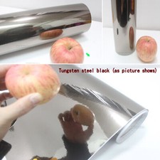 Adhesive Tape Vehicle Glossy Black Mirror Chrome Vinyl Wrap Sticker Sheet - VL