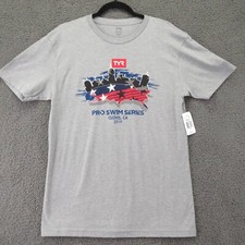 Pro Swim Series TYR Unisex Graphic T-Shirt Gray Heathered Crew Neck 2019 M New