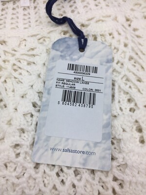 Haut Femme Salsa Taille S - Blanc Microfibre - Manches 3/4 Col V