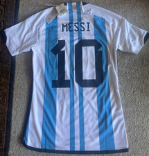 ARGENTINA HOME ADIDAS ORIGINAL WORLD CUP 2022 STADIUM AEROREADY JERSEY MESSI #10
