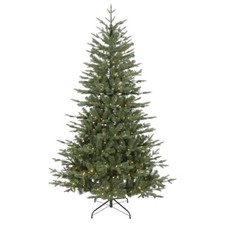 Image of Dellonda Pre-Lit 6ft Hinged Christmas Tree with Warm White LED Lights & PE/PVC
