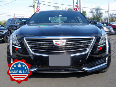 fit:2016-2018 Cadillac CT6 Front Bumper Headlight Cover Accent Trim Door 2Pc