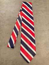 Brooks Brothers Blue, Navy, Red,  White Striped Tie 100 Silk Men's Necktie 57"
