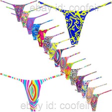 Men's Vibrant Colorful G-string Underwear Narrow Waist T-back Slim Pouch Tangas