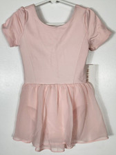 Danskin Dance Girls Size Small 4-6 Petal Pink Cap Sleeve Dress NWT