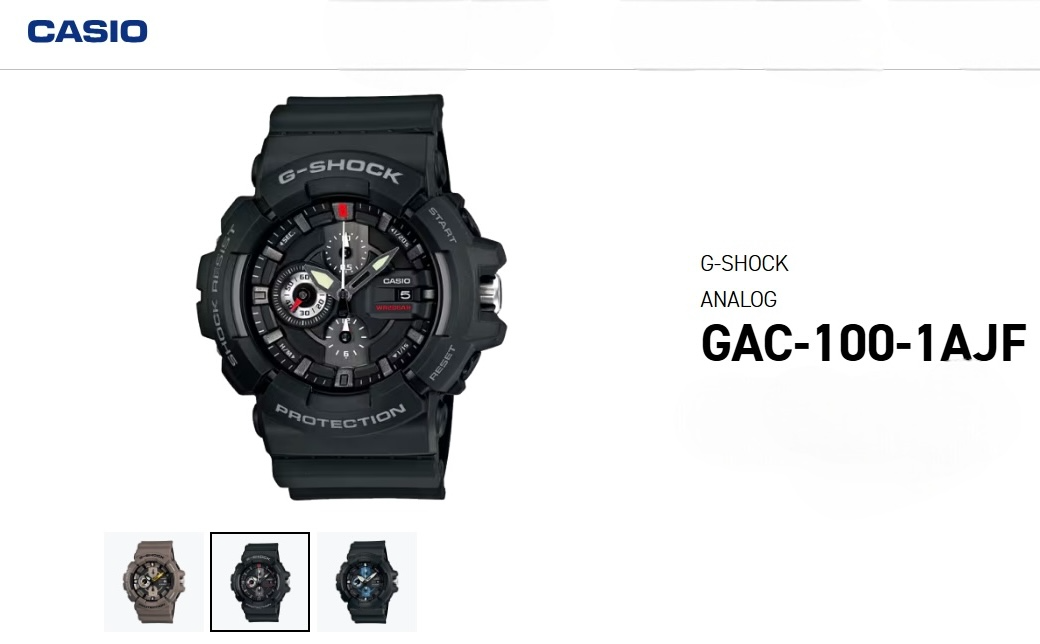 Auth Casio G-shock Gac-100 Black 5277 Mens Wrist Watch Hi490 Auth Casio G-shock Gac-100 Black 5277 Mens Wrist Watch Hi490