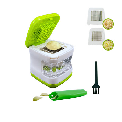 NextG Ideaz Mini Garlic Press Cube  BPA-Free Plastic w/ Garlic Clove Skin Peeler