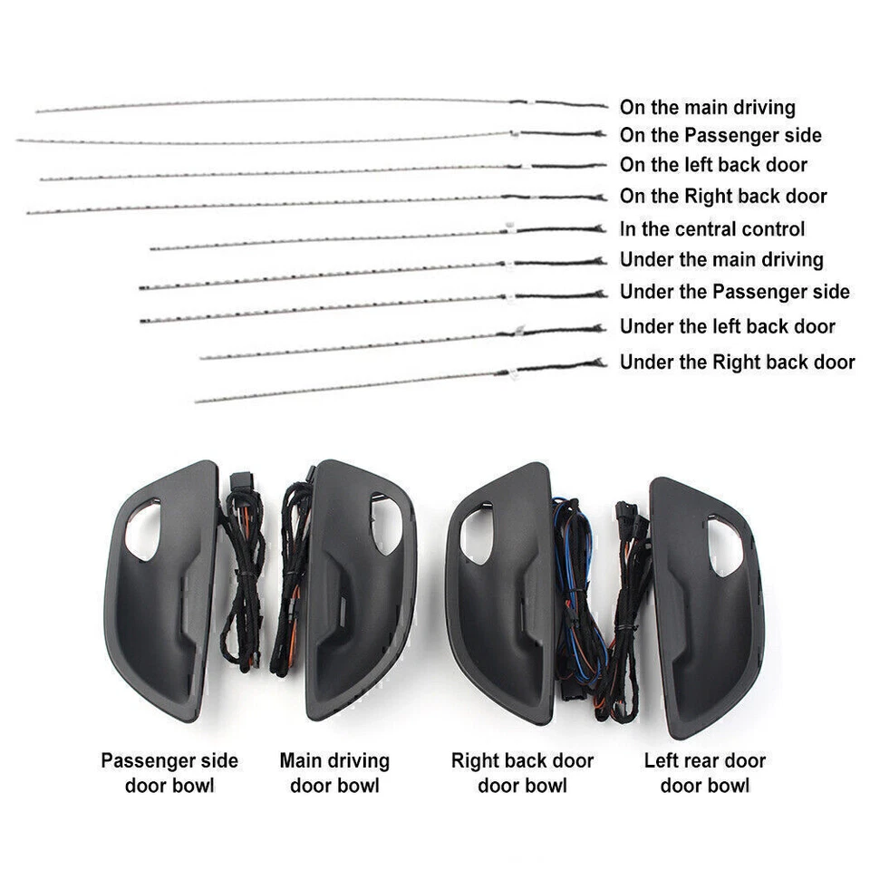 Dual Color Car Interior Led Ambient Door Light Stripes For BMW 5 Series F10/F11 - Image 3 of 4