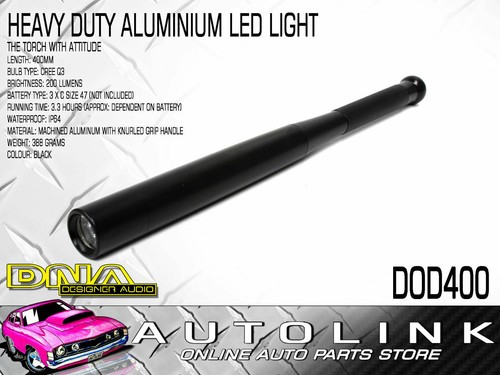 HEAVY DUTY LED ALUMINIUM TORCH BLACK 