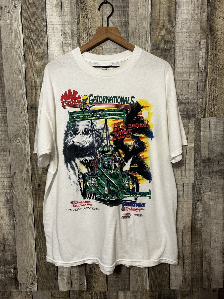 T-shirt Vintage NHRA Winston Drag Racing - Homme Taille XL - Années 90 Délavé - Coton