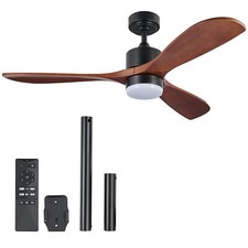 VONLUCE 52" 132cm Modern Ceiling Fan w Light & Remote 6 Speeds Reversible Motor