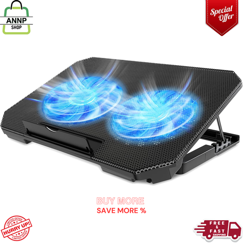 Laptop Cooling Pad with Adjustable Height Two 5.1 In Fan 2 USB Ports Suitable Fo - 第 1/24 張圖片