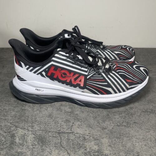 Hoka One One Ironman Mach 4 Mens Size 12D Running Shoes Black White Sneakers - Photo 1/18