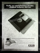 Smith Corona MS-DOS Word Processor Floppy Disc 1991 Print Magazine Ad Poster AD