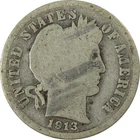 1913 S Barber Silver Dime G Good Details 10c Coin SKU:CP696