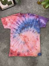 Gildan Tie Dye T Shirt Medium Streetwear Y2K 90s Style Cotton Summer Holiday