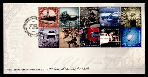 DR WHO 2001 NEW ZEALAND FDC MAIL DELIVERY ANIV BLOCK M72233