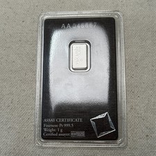 1 gram .9995 Fine Platinum Bar - Valcambi (In Assay) 2612.69 per troy oz