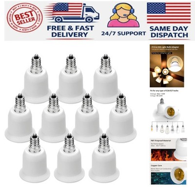 10-Pack E12 to Medium Base E26/E27 Socket Adapters - Efficient Lighting Solution